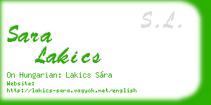 sara lakics business card