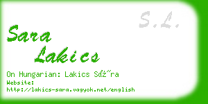 sara lakics business card